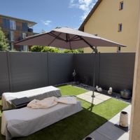 Sonnenschirm anthrazit 250x250 mit Abdeckung