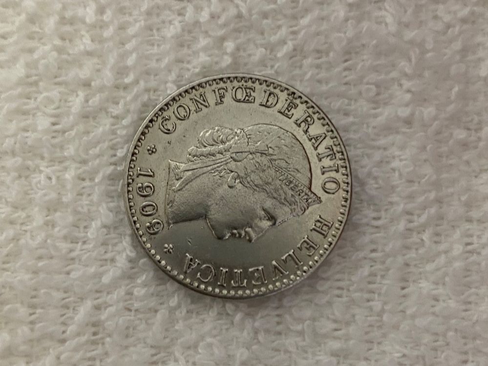 Alle Münzen: 20 centimes/Rappen 1909 – Gebraucht aus Nyon von Ilmi09 2