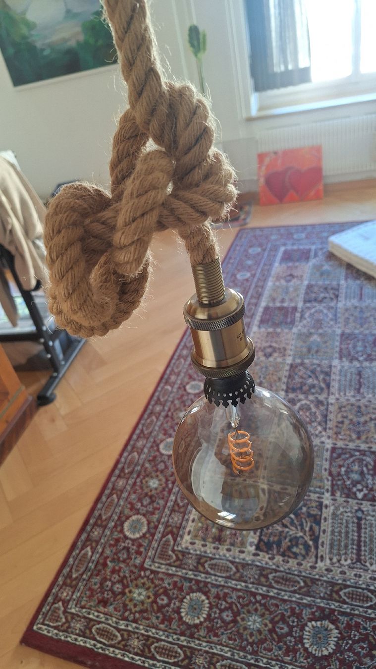 Lampadari & plafoniere: Lampe mit Seemansseil und Glühbirne – Usato da St. Gallen venduto da AnnaRamon 1
