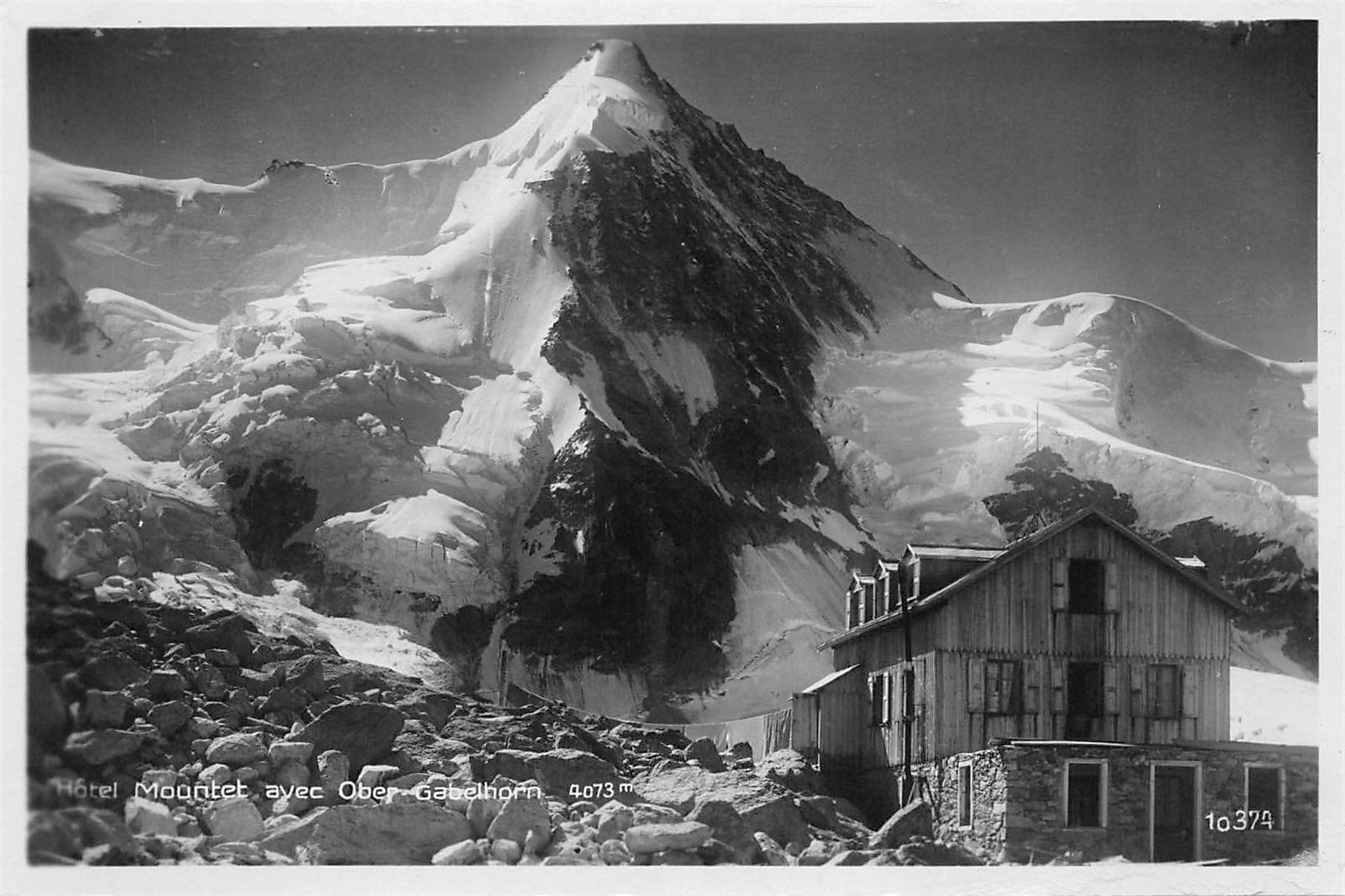 Ansichtskarten: Zinal, Cabane du Mountet, Ober Gabelhorn – Gebraucht aus Ottikon b.Kemptth. von Neptun1974
