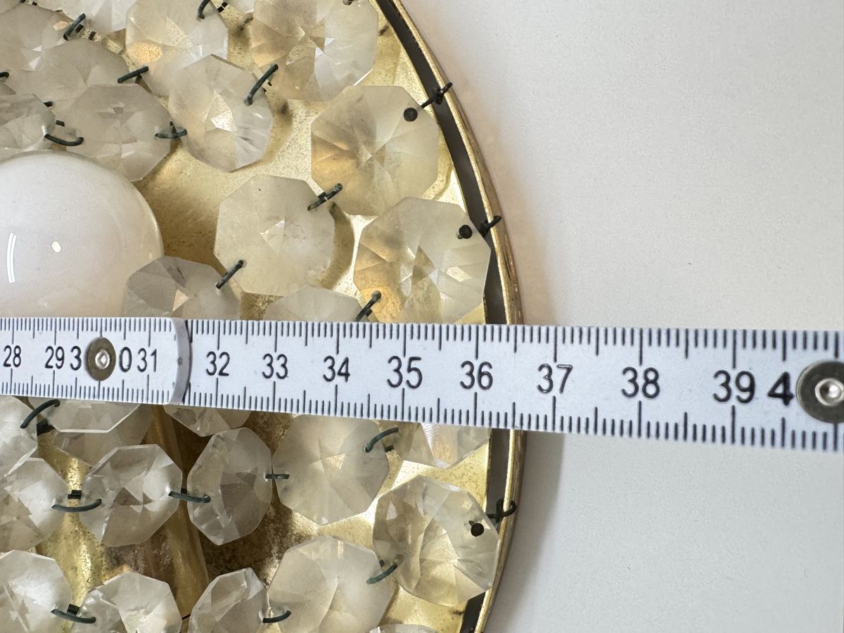 Lampadari & plafoniere: Deckenleuchte Messing mit Kristallbehang 40 cm rund – Usato da Schlieren venduto da Eldi84 7