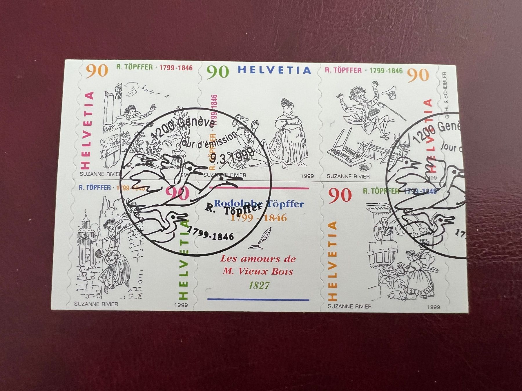 Tutti i francobolli: 1999 Comics, Rodolphe Töpffer, ET   (4068) – Usato da Hinwil venduto da Sidi4