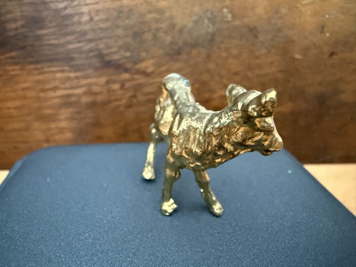Statuette: Vintage Metall Lamm Statuette – Usato da Lamone venduto da LaCantinaMagica 3