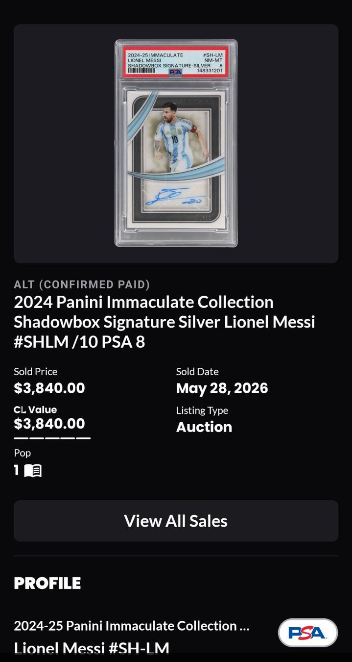 Panini Carte collezionabili: Panini Immaculate Lionel Messi Shadowbox Autogramm 02/10 – Nuovo (secondo la descrizione) da Baar venduto da phi_6xdh 8