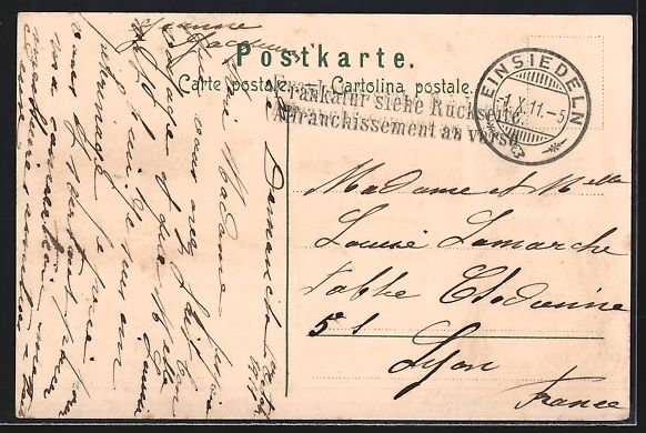 Ansichtskarten: Litho Einsiedeln, Prozession vor dem Klo – Gebraucht aus Berlin von bartko-reher 1