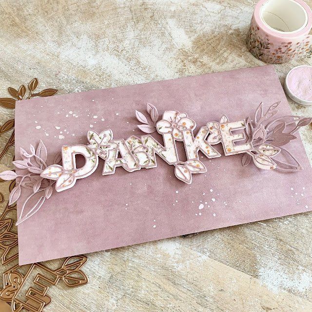 Karten-Kunst Stanzschablone – „Vielen Lieben Dank“ In Eleganter Schreibschrift Mit Outline