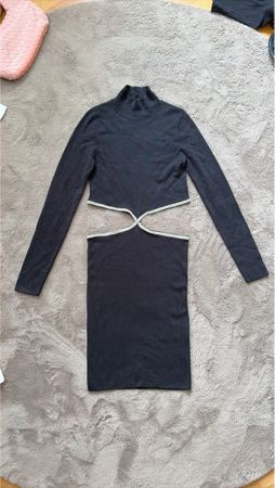 Damen Kleid schwarz Grösse M Cut-out mit Glitzer