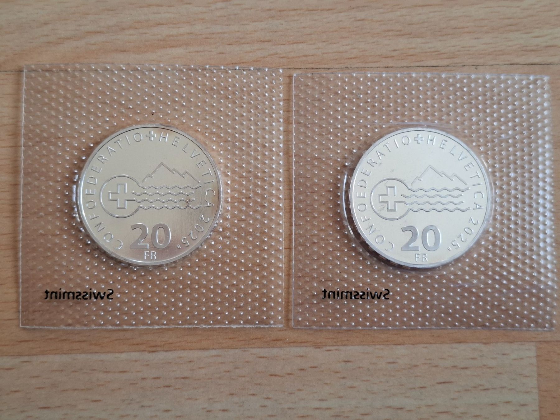 Tutti le monete: 2x 20 Franken 2025 Silber – Nuovo e nell'imballaggio originale da Biel/Bienne venduto da Linford 1