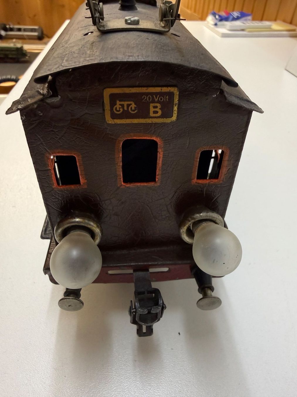 Märklin Modellini di ferrovie: Märklin Spur 1, E-Lok, 2-achsig, braun, Blech – Usato da Hinwil venduto da Johann57 3