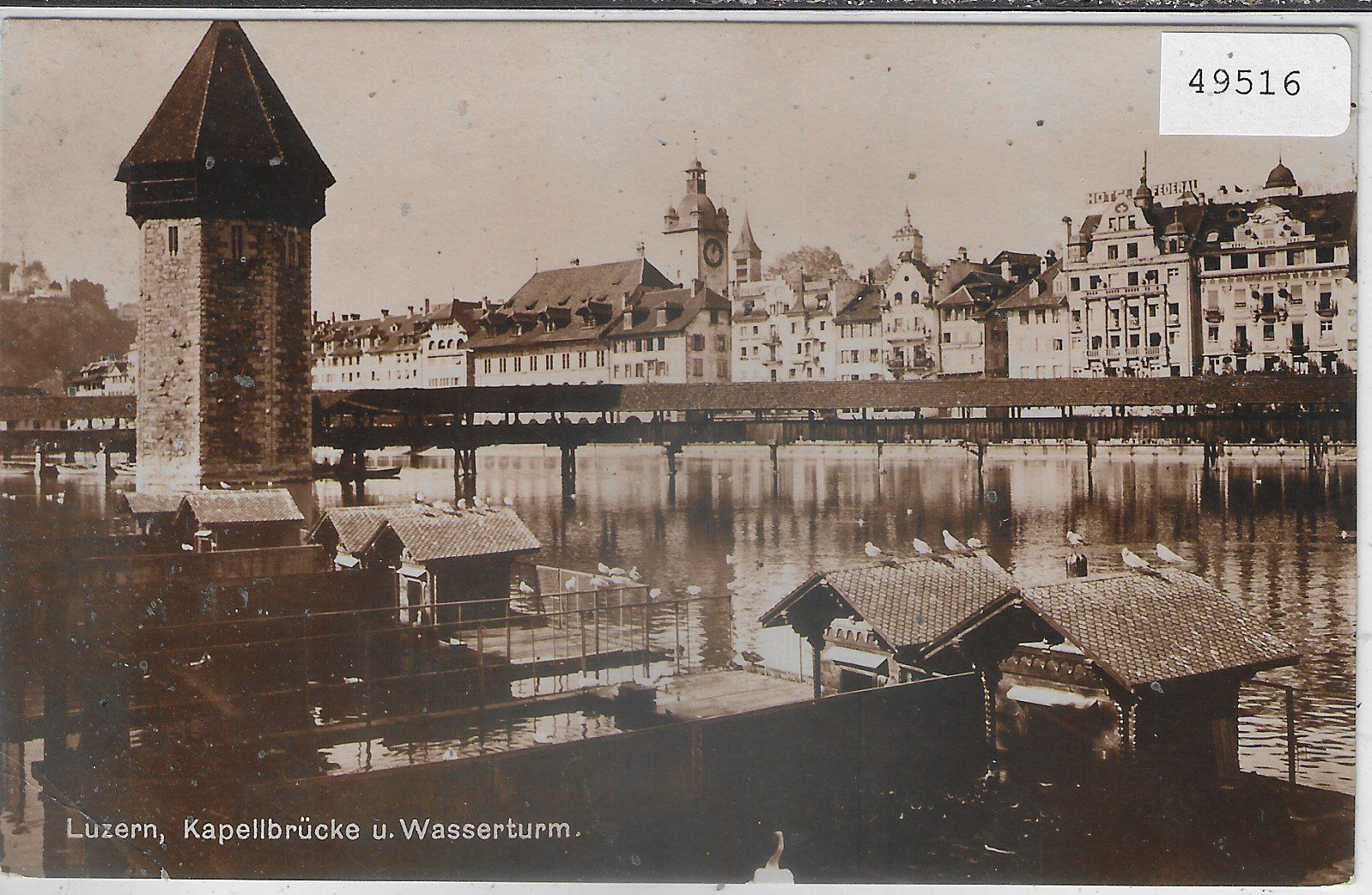 Cartoline postali: Luzern - Kapellbrücke und Wasserturm – Usato da Ettingen venduto da Kartenplanet
