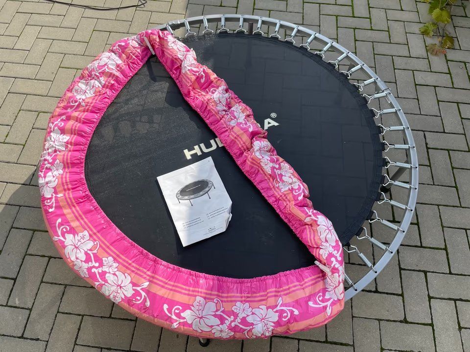 Trampoline Hudora Le trampoline Joey Jump 3.0 rose de 140 cm de diamètre