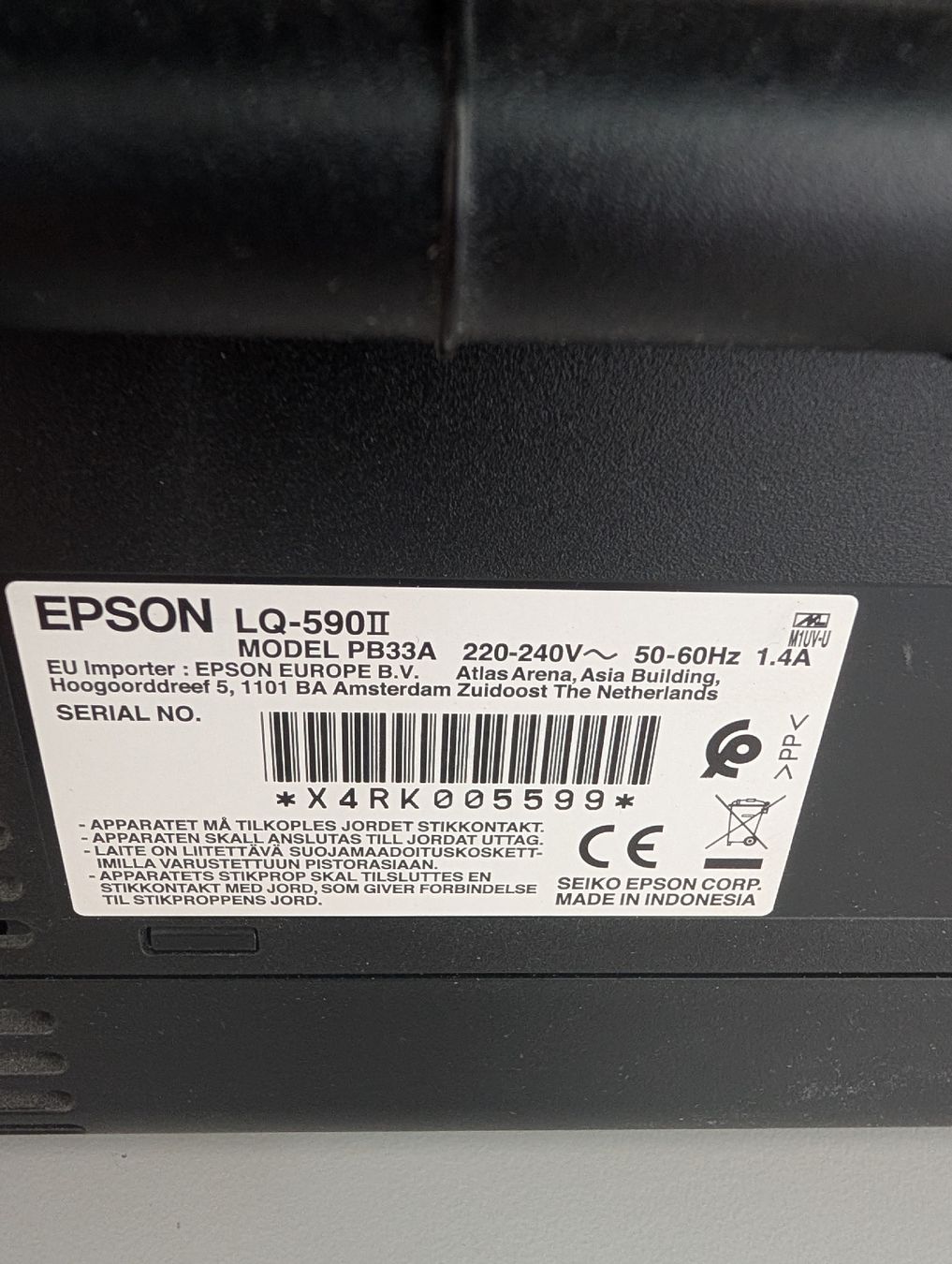 Epson Drucker: Epson LQ-590II Nadeldrucker mit Farbbändern  – Gebraucht aus Basel von rubah 1