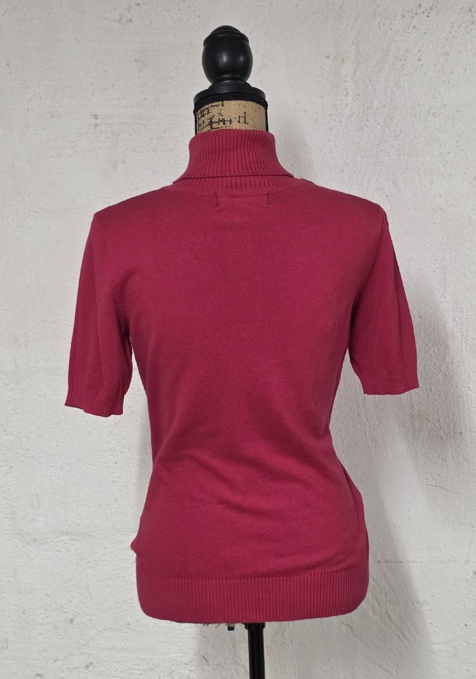 Maglioni & Felpe: Bordeaux Rollkragenshirt Gr. 36/38 - Kurzarm Baumwolle – Usato da Rheinsulz venduto da Gilea 3