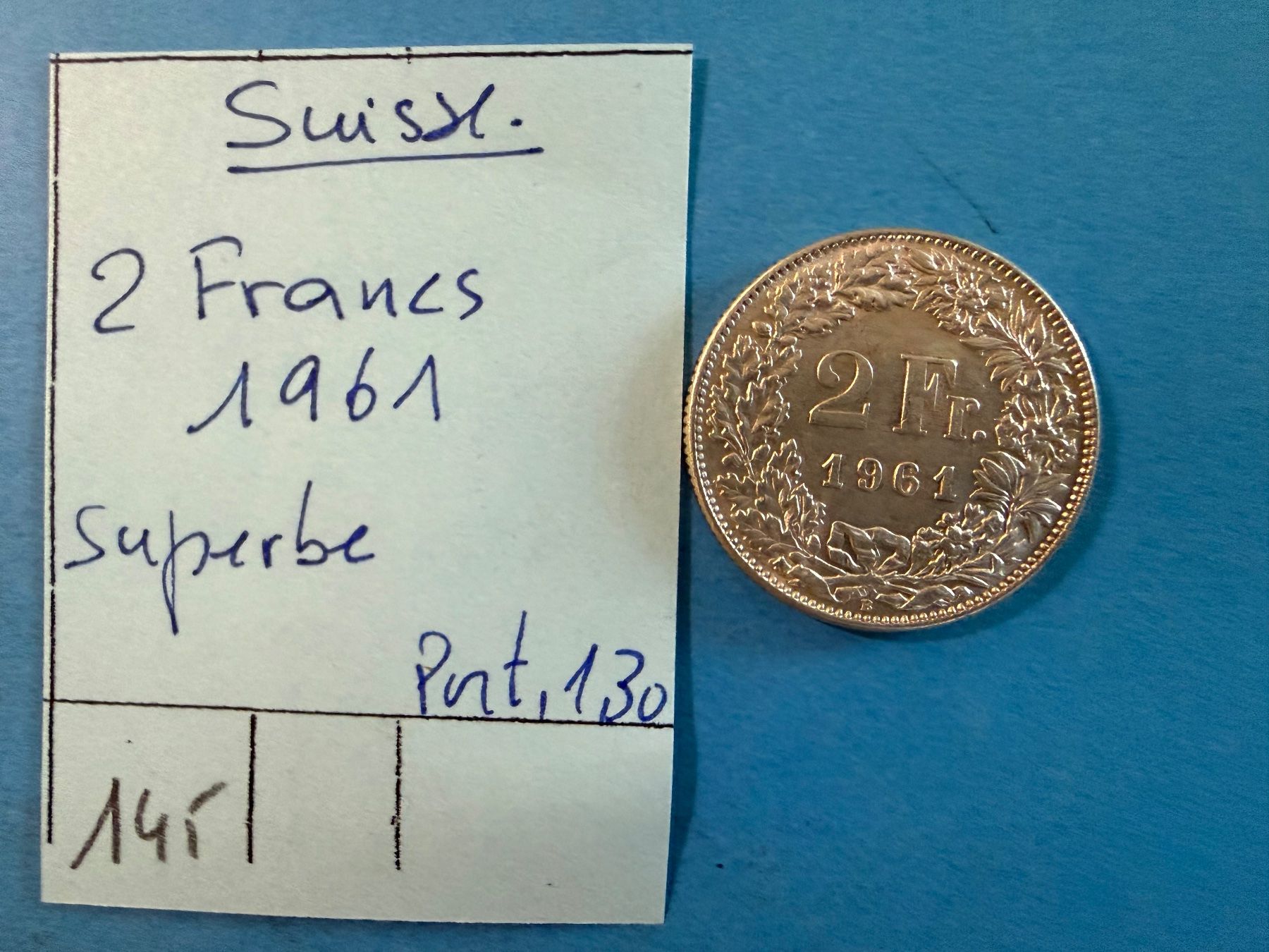 Tutti le monete: SUISSE : 2 FRANCS 1961 - SUPERBE – Usato da genève venduto da GEnumist