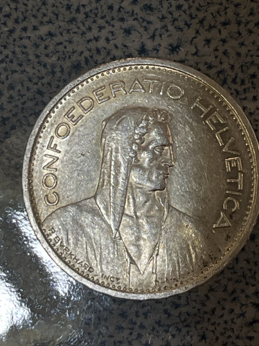 Tutti le monete: 5 francs argent 1935 B – Usato da Prangins venduto da Rodard8 1