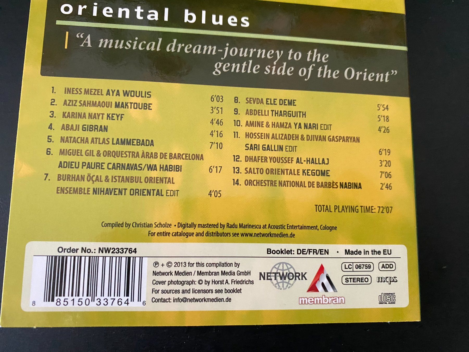 CD: CD  oriental blues    14  Songs   2013 – Usato da Niederrohrdorf venduto da park5 1