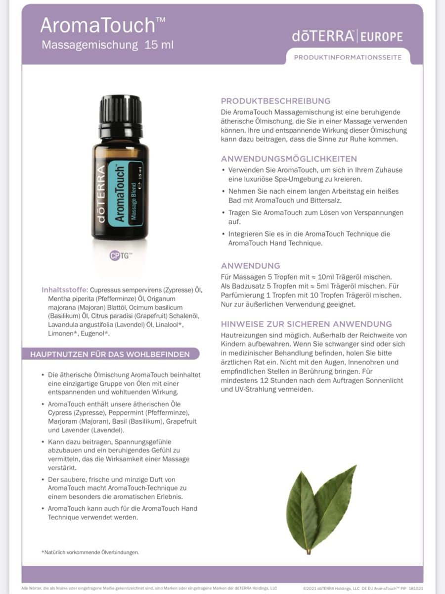 Doterra Ätherische Öle: Doterra Aromatouch ätherisches Öl 5ml – Neu und originalverpackt aus Allschwil von meeresperle 1