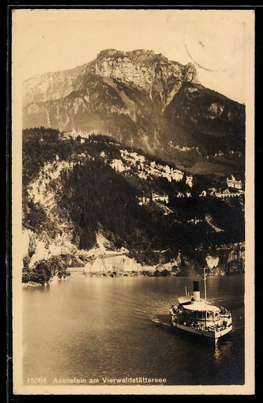 Ansichtskarten: Axenstein, Am Vierwaldstättersee, Dampf – Gebraucht aus Berlin von bartko-reher