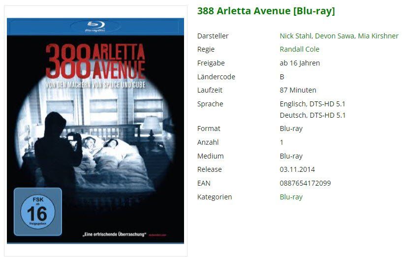 Tutti i DVDs: 388 Arletta Avenue (Blu-ray) – Usato da Buchrain venduto da Sssschaller