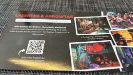 Gutschein Lasertag und Arrowtag neu in Originalzustand