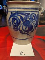 Alter Schmalzhafen aus Steinzeug blau/grau 7,5 Liter – Nr. 8