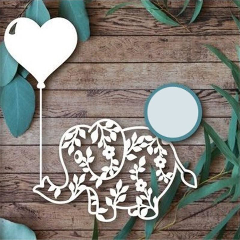 Sciablone: ELEFANT MIT HERZBALLON STANZSCHABLONE – Nuovo e nell'imballaggio originale da Affoltern am Albis venduto da scrapbooking 2