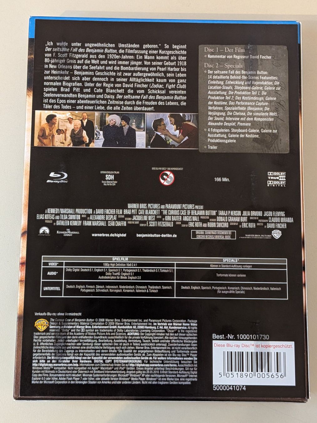 Tutti i DVDs: Der Seltsame Fall des Benjamin Button [2 Blu-rays] – Usato da Port venduto da gecotom 1