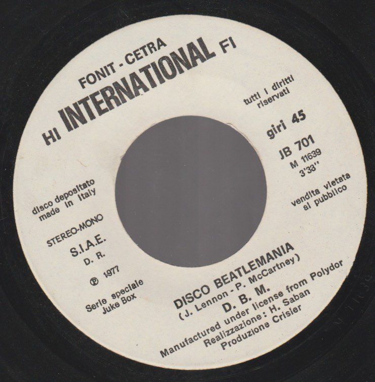 Vinyles: 7 " juke box D.B.M. / FULL SPOON DISCO BEATLEMANIA / SAD – D'occasion à Vezia par Aquarius_Age
