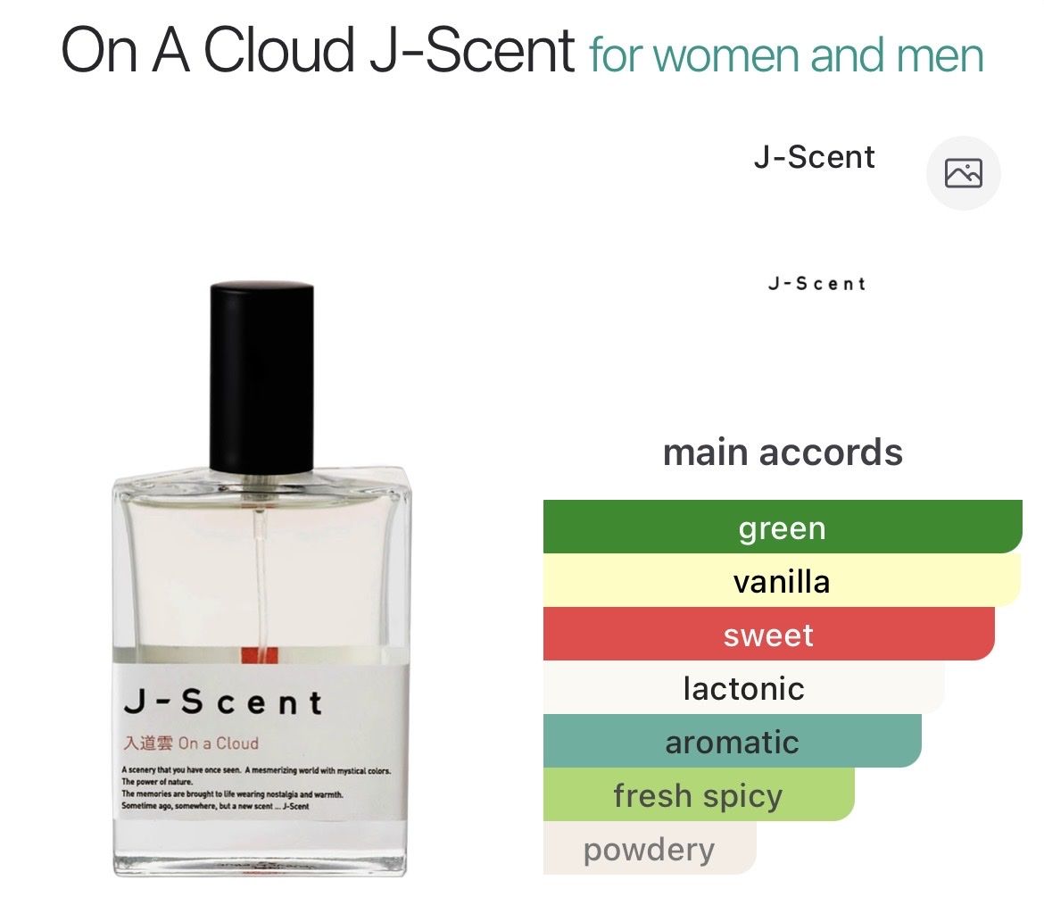 Profumi & Eau de Toilette: EDP On a Cloud by J-Scent (decant) – Nuovo (secondo la descrizione) da Genève venduto da StaceyH 1