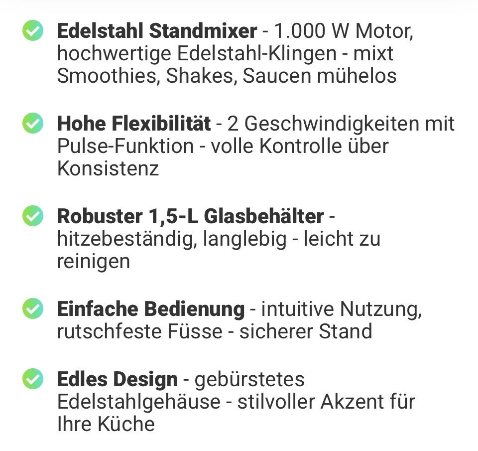 Elettrodomestici da cucina: Ideoon Standmixer – Nuovo e nell'imballaggio originale da Zürich venduto da nistam 3