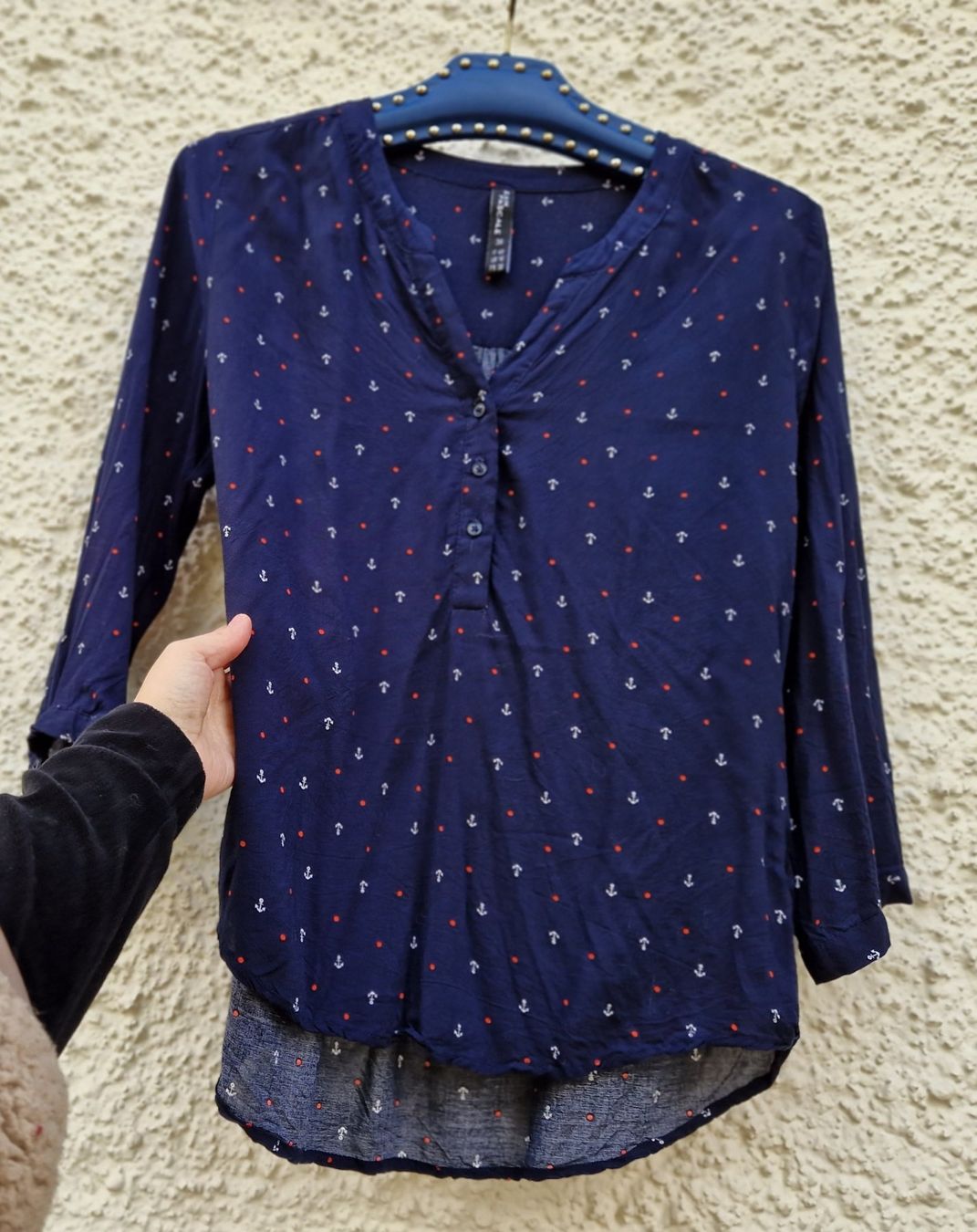 Camicette: Bluse / Tunika blau Rockabilly,Anker/Polka Dots,Gr.36 – Usato da Siblingen venduto da Vany_McDougall 3