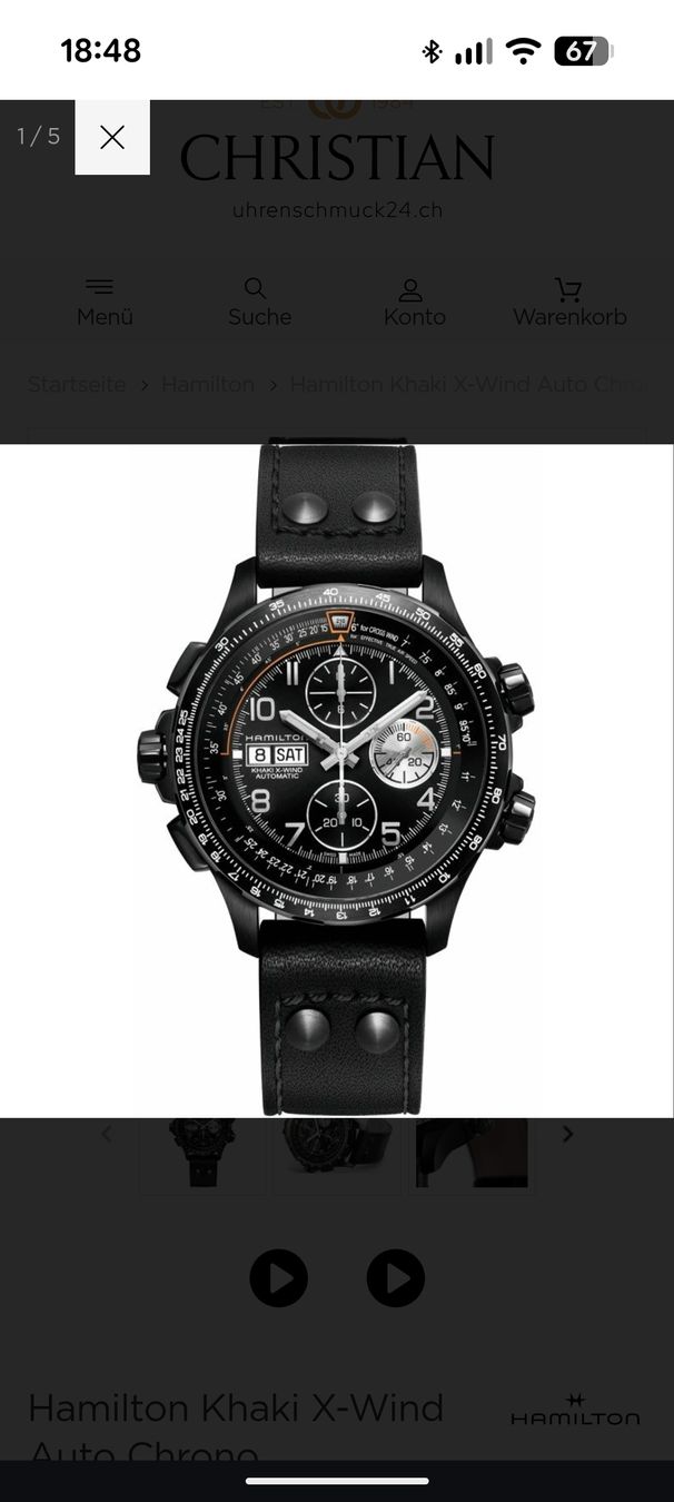 Hamilton Orologi: Hamilton X-Wind Automatik Chronograph Black PVD – Nuovo (secondo la descrizione) da Zeihen venduto da sim_g2w6 5