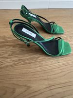 REISS Satin-Sandaletten Grün, Riemchen, Gr. 38, neuwertig