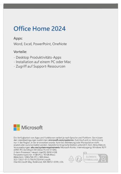 Software: Office Home 2024 Vollversion, Deutsch – Nuovo e nell'imballaggio originale da Wädenswil venduto da Mr2spock 1