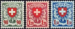 1940, Wappenmuster auf Kreidepapier, Nr. 163y-165y postfr.**