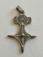 Anhänger silber filigran Kreuz mit spitzem Ende(S38)