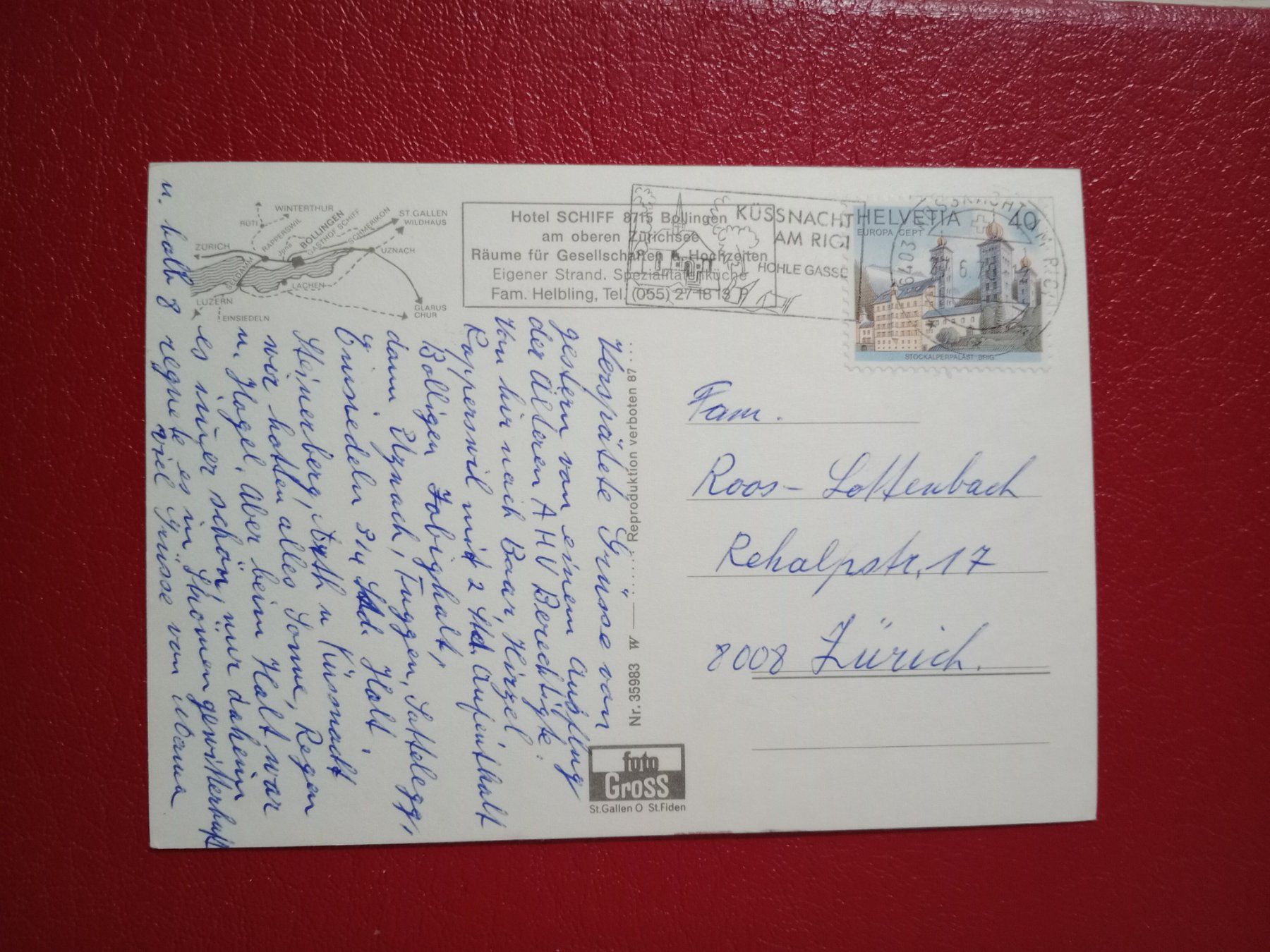 Cartoline postali: Bollingen St.Gallen Hotel Schiff 1978 – Usato da Küttigen venduto da Melisch1000 1
