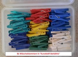 86 Wäscheklammern in Dose - rostfreie verzinkte Federn