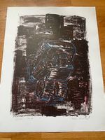 Lithographie von Peter Rösch Vintage Astronaut