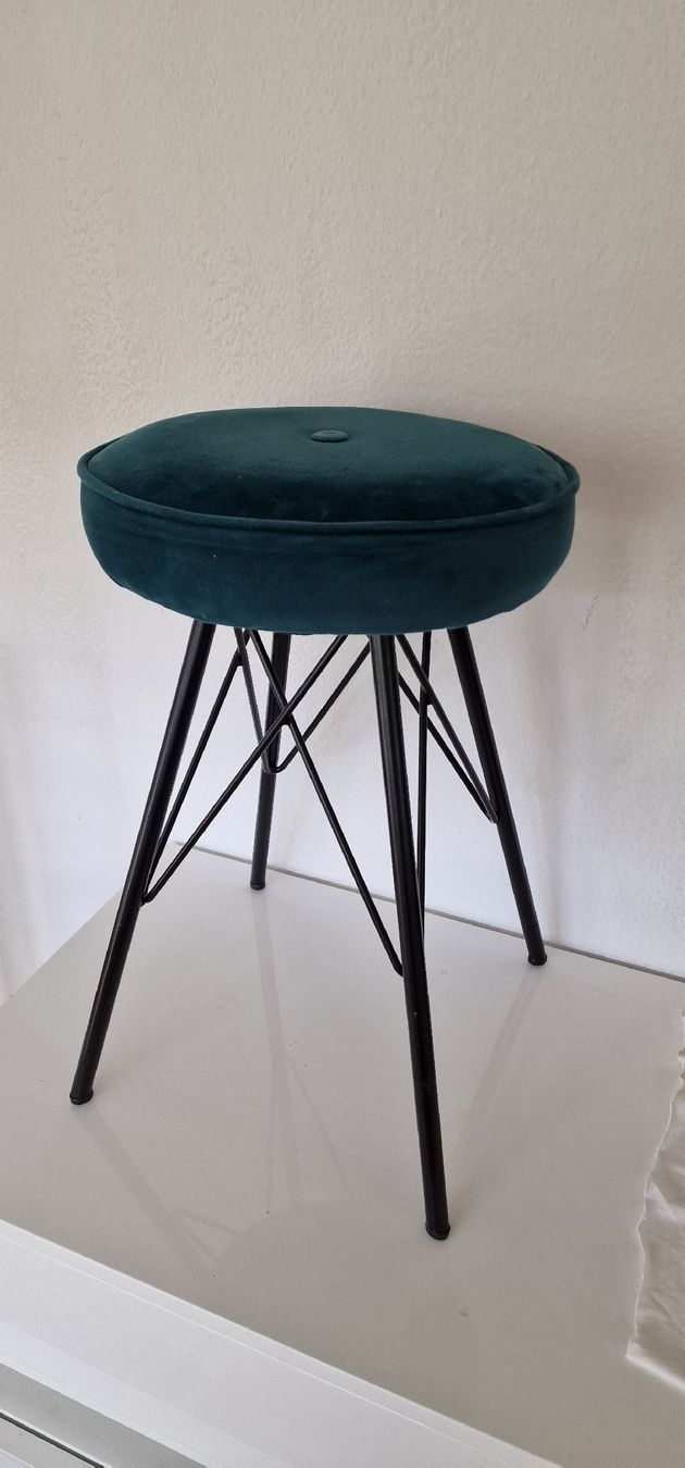 Hocker: 2er Set Barhocker, Petrol Samt – Gebraucht aus Zürich von Abrar123 3