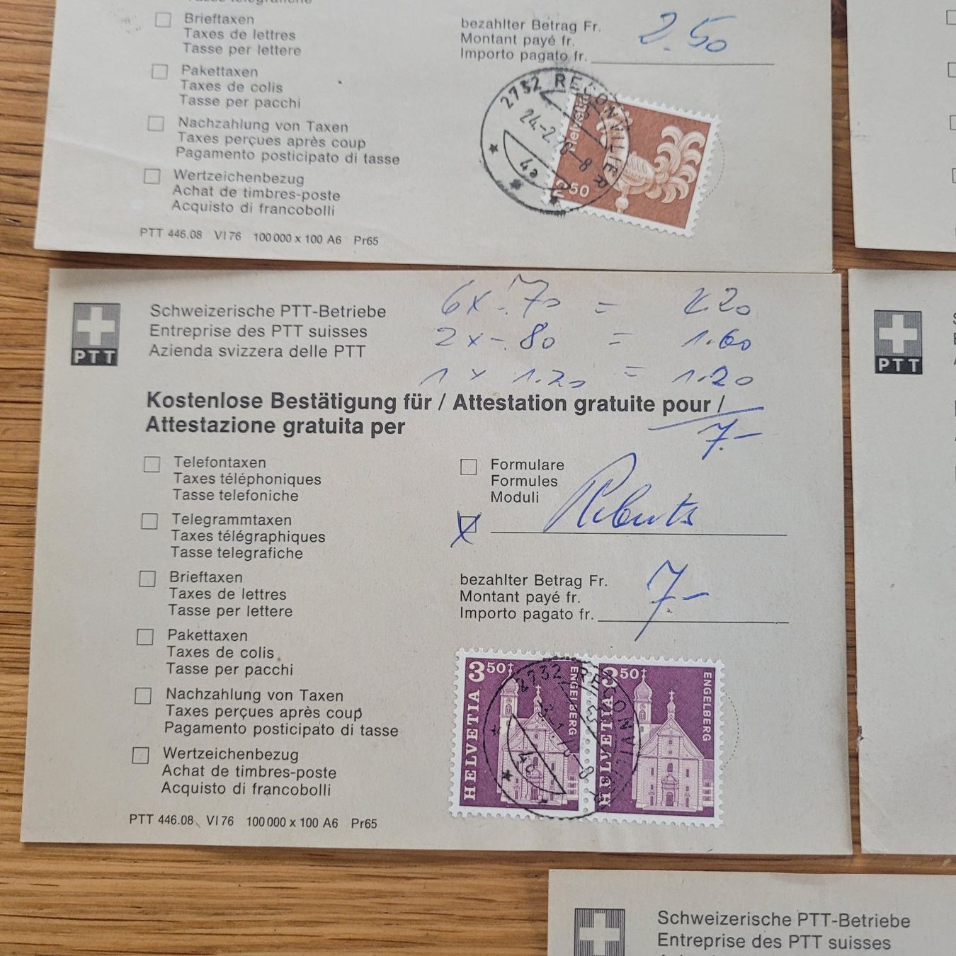 Alle Briefmarken: Lot Attestation Reconvilier 1978 – Gebraucht aus Biel/Bienne von Destockweb 2