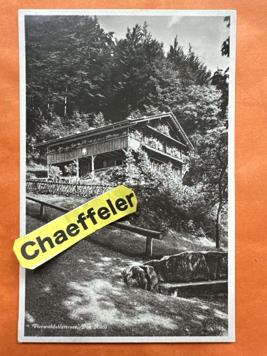 Ansichtskarten:  Vierwaldstättersee das Rütli, 1935 – Gebraucht aus Zürich von Chaeffeler