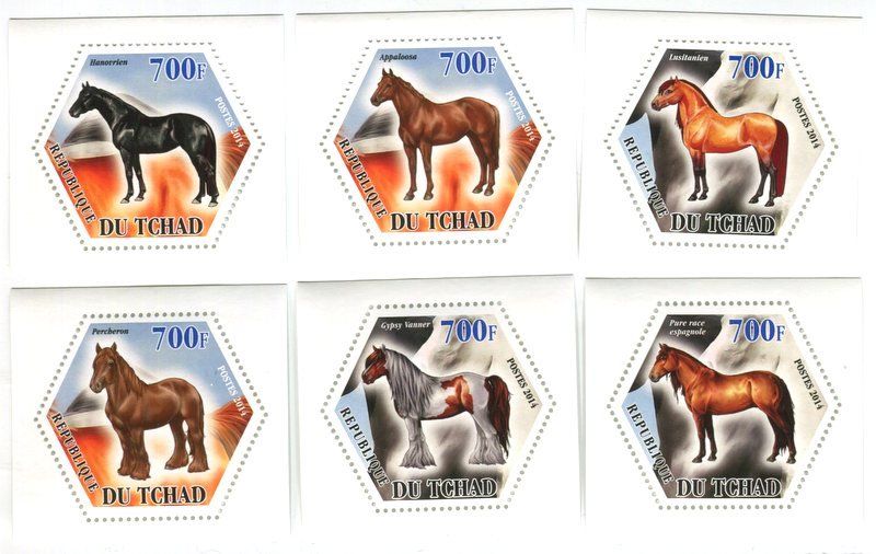 Tutti i francobolli: Briefmarken "Pferde". Tschad. – Nuovo e nell'imballaggio originale da Basel venduto da Butsch5