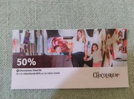 Bon Chocolarium 50% rabais billets famille jusqu'au 31.08.26