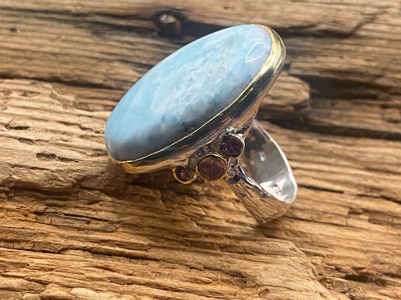 Anelli: Larimar Statement Ring in Sterlingsilber, Gr.56 – Nuovo (secondo la descrizione) da Luzern venduto da S.Kern01 3
