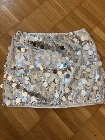 Minirock Pailletten silberfarben Zustand gut getragen