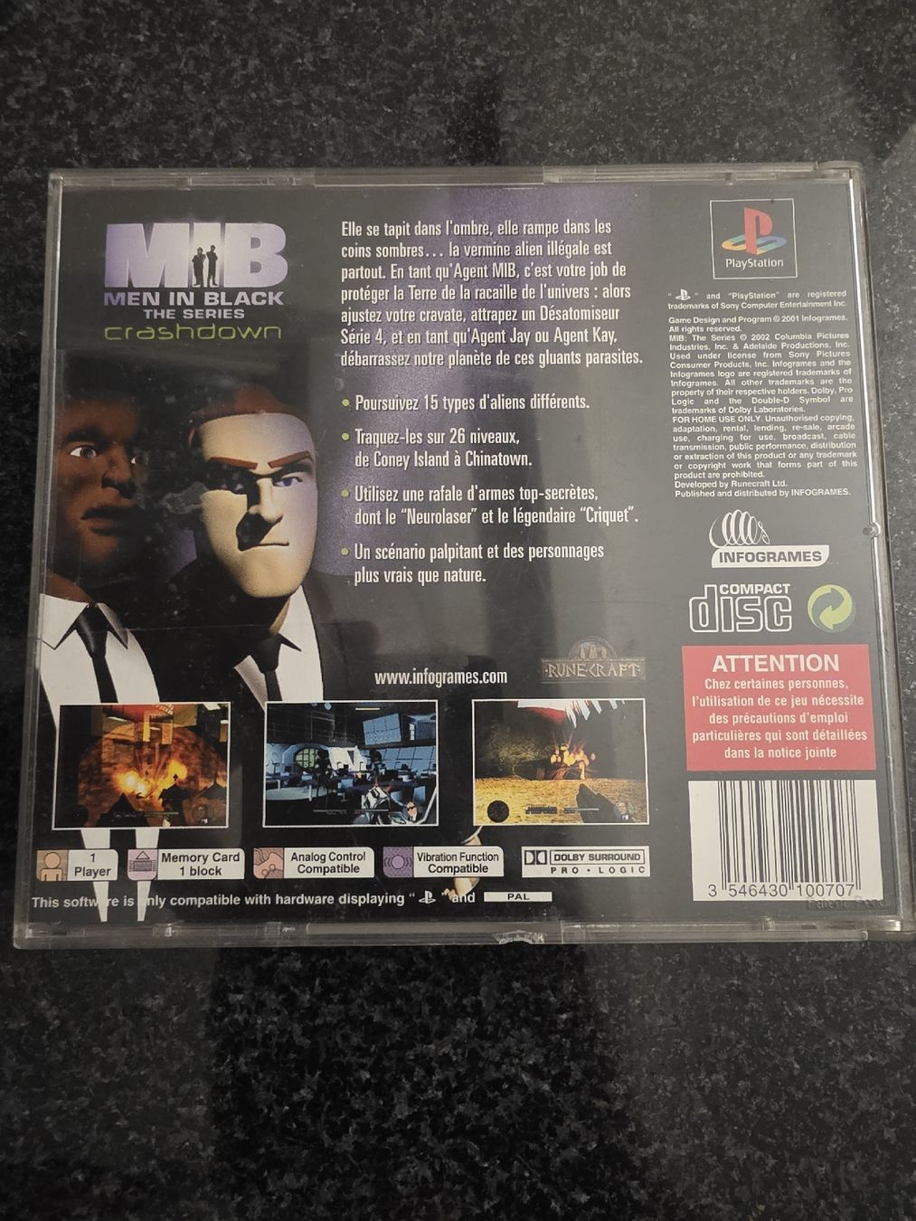 Jeux: MIB PS1 – D'occasion à Chavornay par Crash37 1