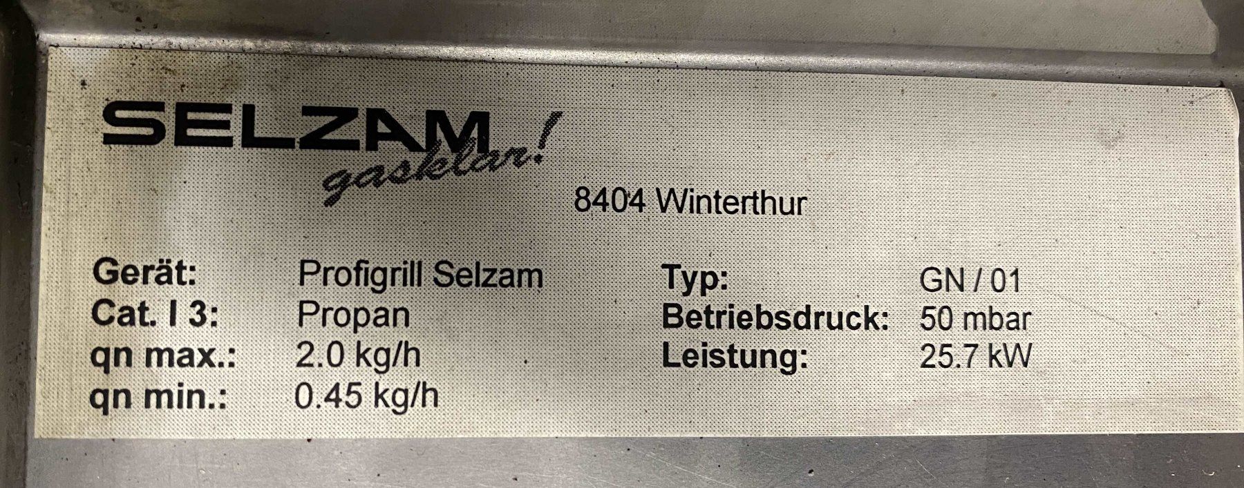 Griglie: SELZAM Profigrill N – Usato da Otelfingen venduto da Synchron 4