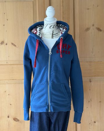Kapuzenjacke Superdry M blau mit Muster Grösse M gebraucht