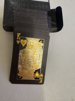 Spielkarten schwarz gold King neu guter Zustand